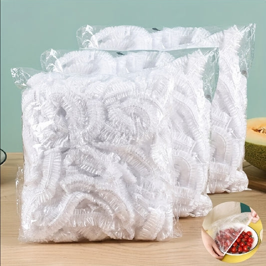 100pcs Disposable Food Cover Plastic Fresh Keeping Covers