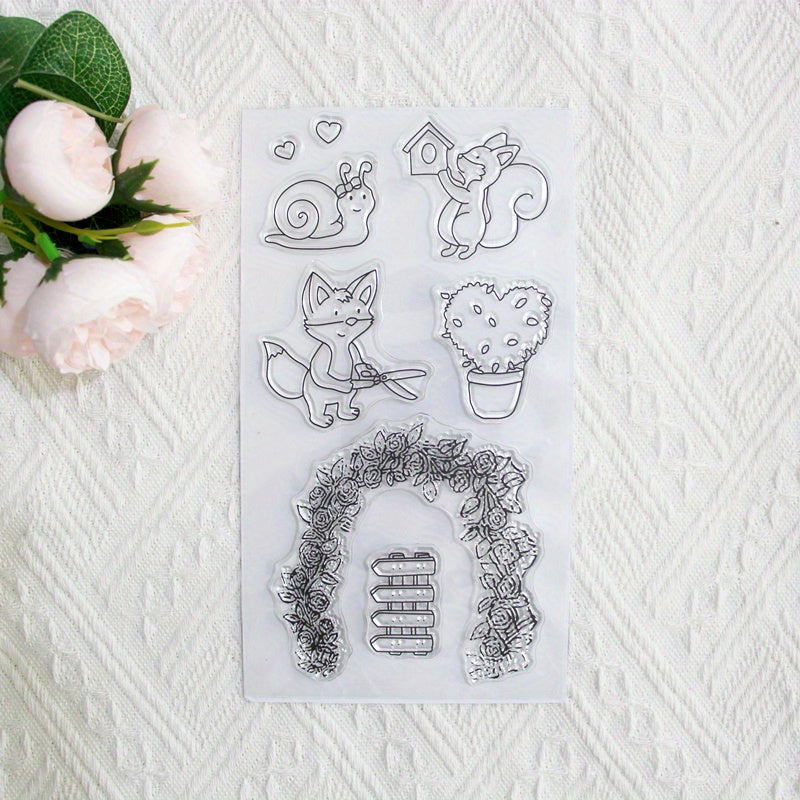 DIY Cartoon Transparent Stamp Snail Squirrel Fox Decoration
