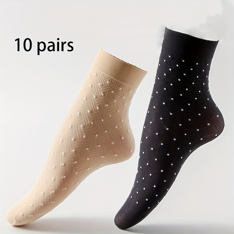 Polka Dot Jacquard Socks Women's Mid Tube Stockings