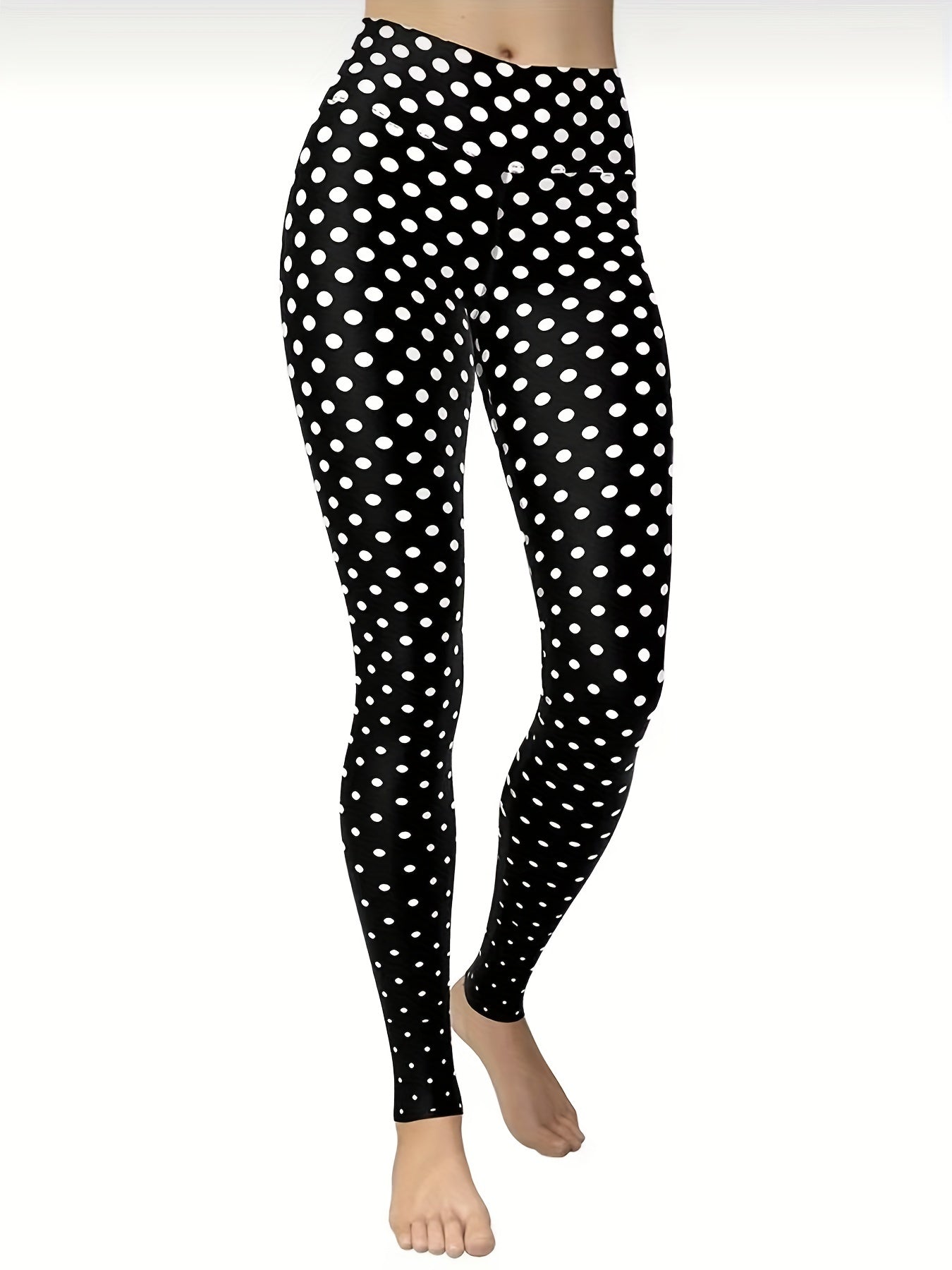 Polka Dot Print Yoga Pants High Stretch Butt Lifting Leggings Women's Activewear