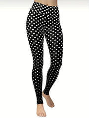 Polka Dot Print Yoga Pants High Stretch Butt Lifting Leggings Women's Activewear