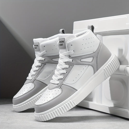 Men's High Top Skate Shoes Comfy Non Slip Lace Up Soft Sole Sneakers