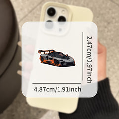 55 Colorful Pixelated Racing Car Stickers Self Adhesive Vinyl Decals