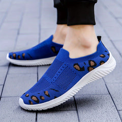 Leopard Graphic Knitting Sock Shoes Slip On Casual Walking Shoes