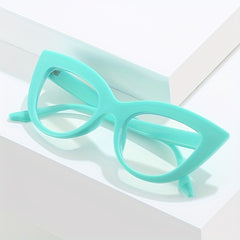Cat Eye Clear Lens Glasses Women Men with Case