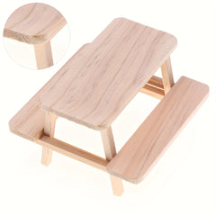 1:12 Scale Wooden Table & Chair Set Dollhouse Furniture Micro Doll Food Play Sce