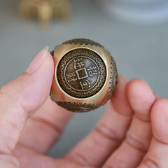 Vintage Brass Fidget Spinner Desk Ornament Lucky Charm Retro Style