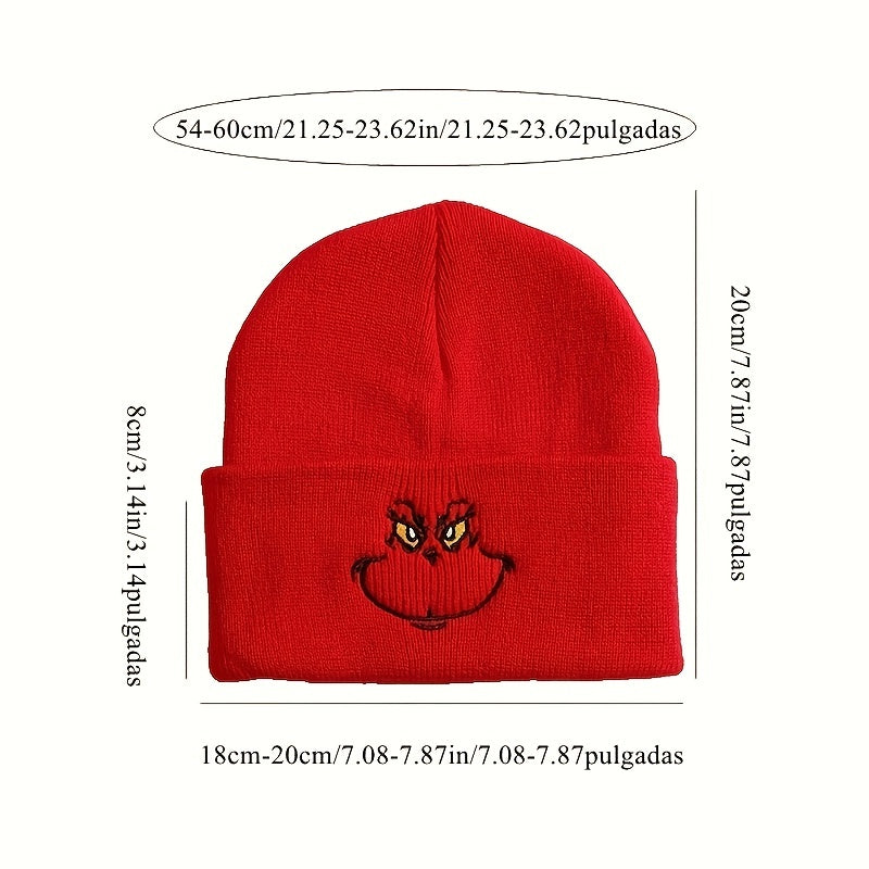 Embroidered Ski Knit Cap Beanie Hat Keep Warm Men Women