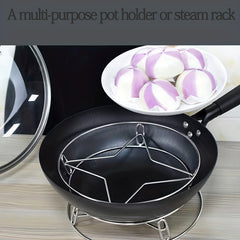 Double Layer Stainless Steel Pot Rack Heat Insulation Kitchen Organizer