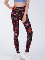 Heart Print High Waist Cropped Pants