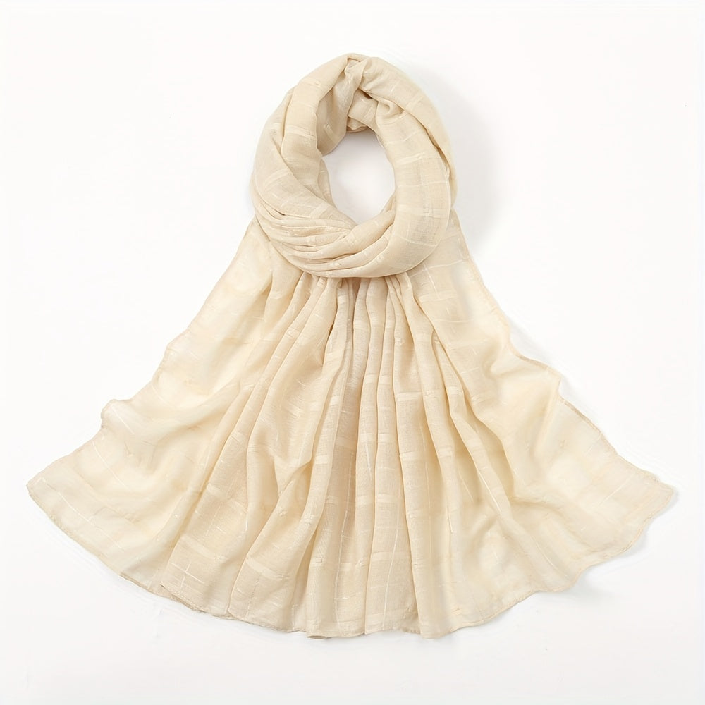 Plaid Scarf Casual Shawl Hijab Women Outdoor Head Wraps Turban