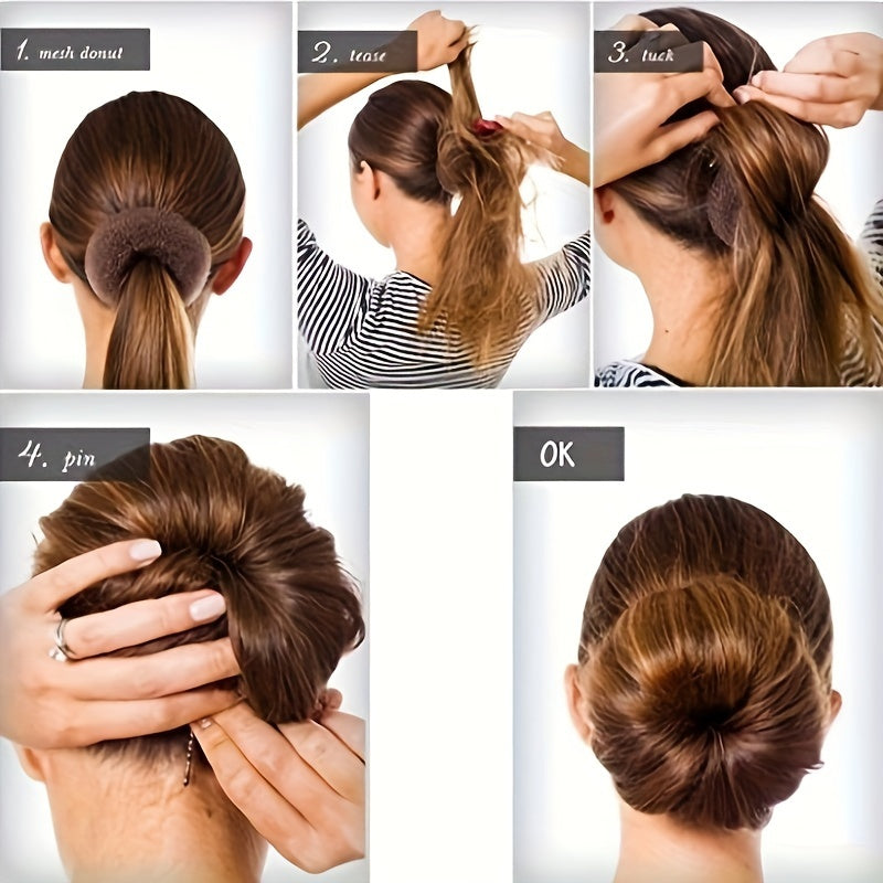 2pcs Hypoallergenic Hair Bun Maker Easy to Use for Updos & Buns