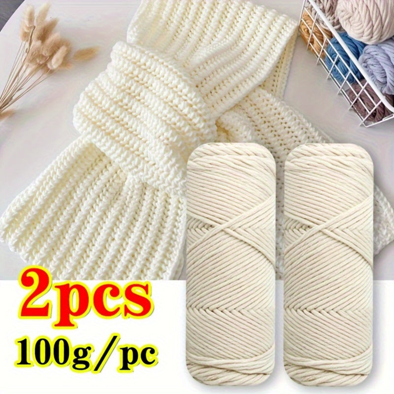 2pcs 100g Acrylic Yarn for Crocheting & Knitting