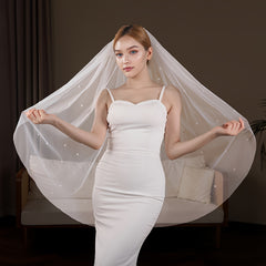 1 Meter Long Wedding Veil with Hair Comb Sheer Tulle Bridal Accessory