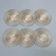 6pcs Round PVC Coasters Floral Pattern Solid Coasters Washable Placemat