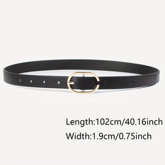 3pcs set Oval Pin Buckle PU Belt Casual Jeans Pants Belt For Women
