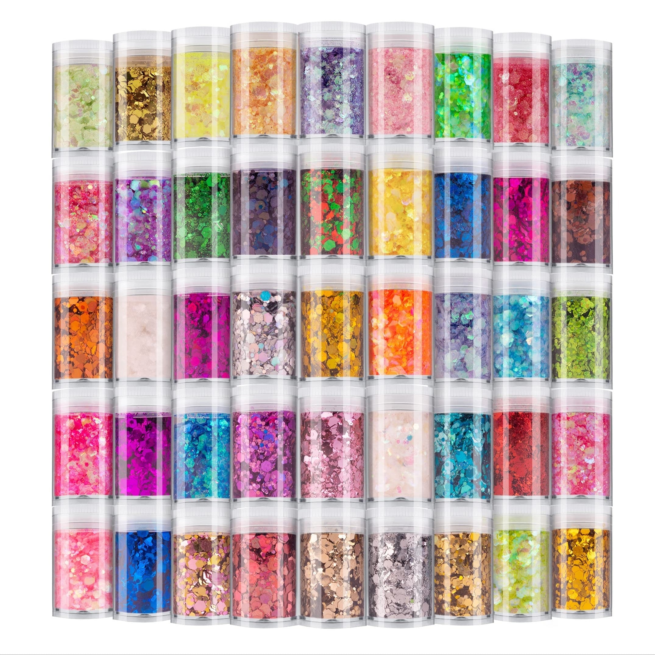 45 Colors Holographic Glitter Mix Sequins for Cosmetic Face Body Nail Art