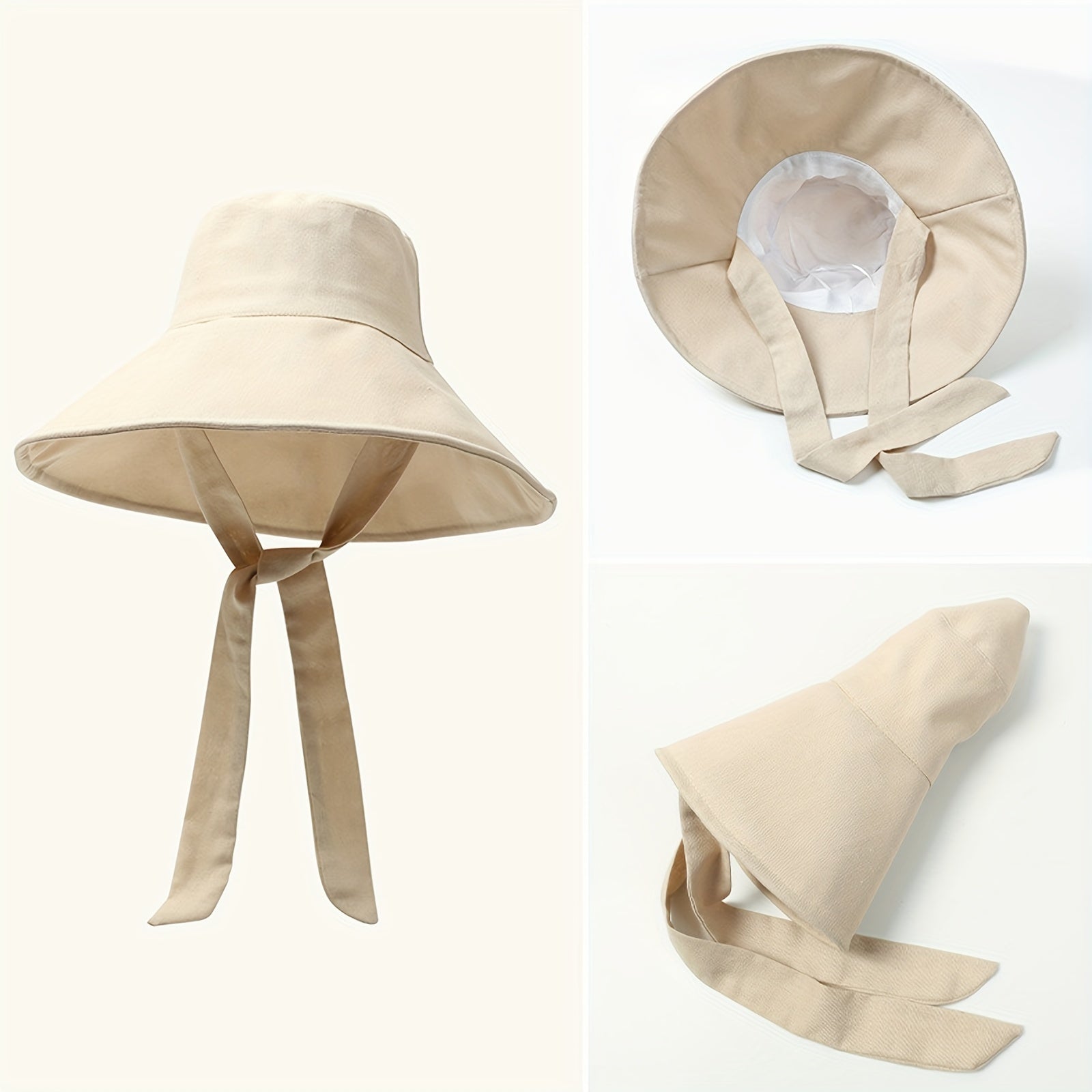 Wide Brim Casual Bucket Hat UV Protection Fisherman Cap For Women