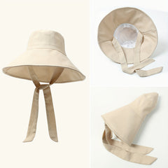 Wide Brim Casual Bucket Hat UV Protection Fisherman Cap For Women