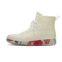 Women's Waterproof Rain Boots Lace Up High Boots