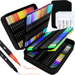 AIWOLIN Dual Brush Marker Pens 72 Colors Water Based
