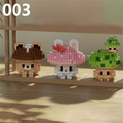 6pcs Mushroom Building Blocks Set, 1970pcs Creative Plant Toy, Desktop Ornament
