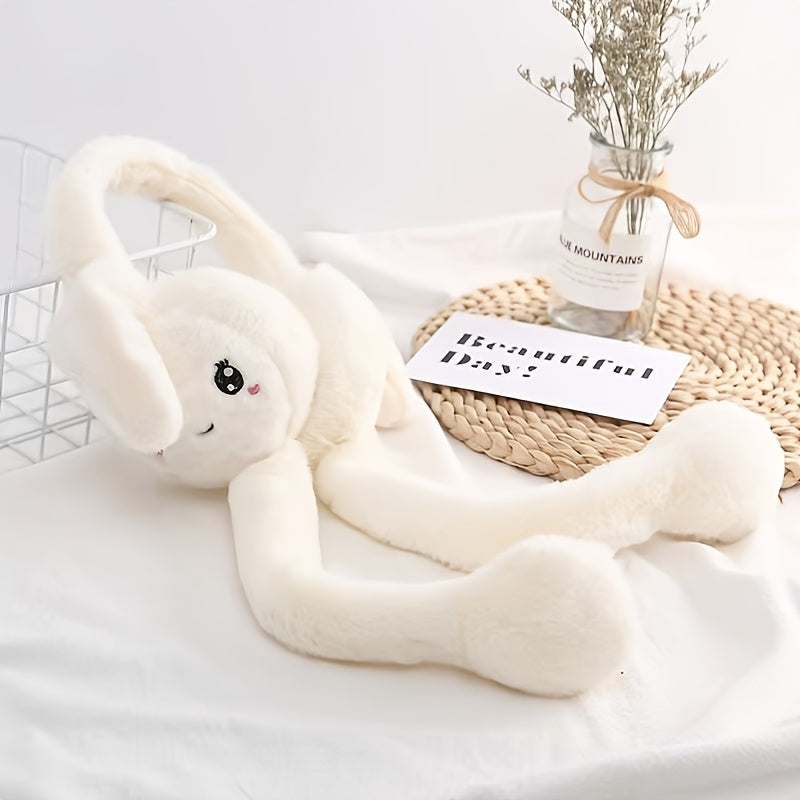 2pcs Rabbit Ear Muffs Stretchable Polyester Ear Covers Warm Comfortable