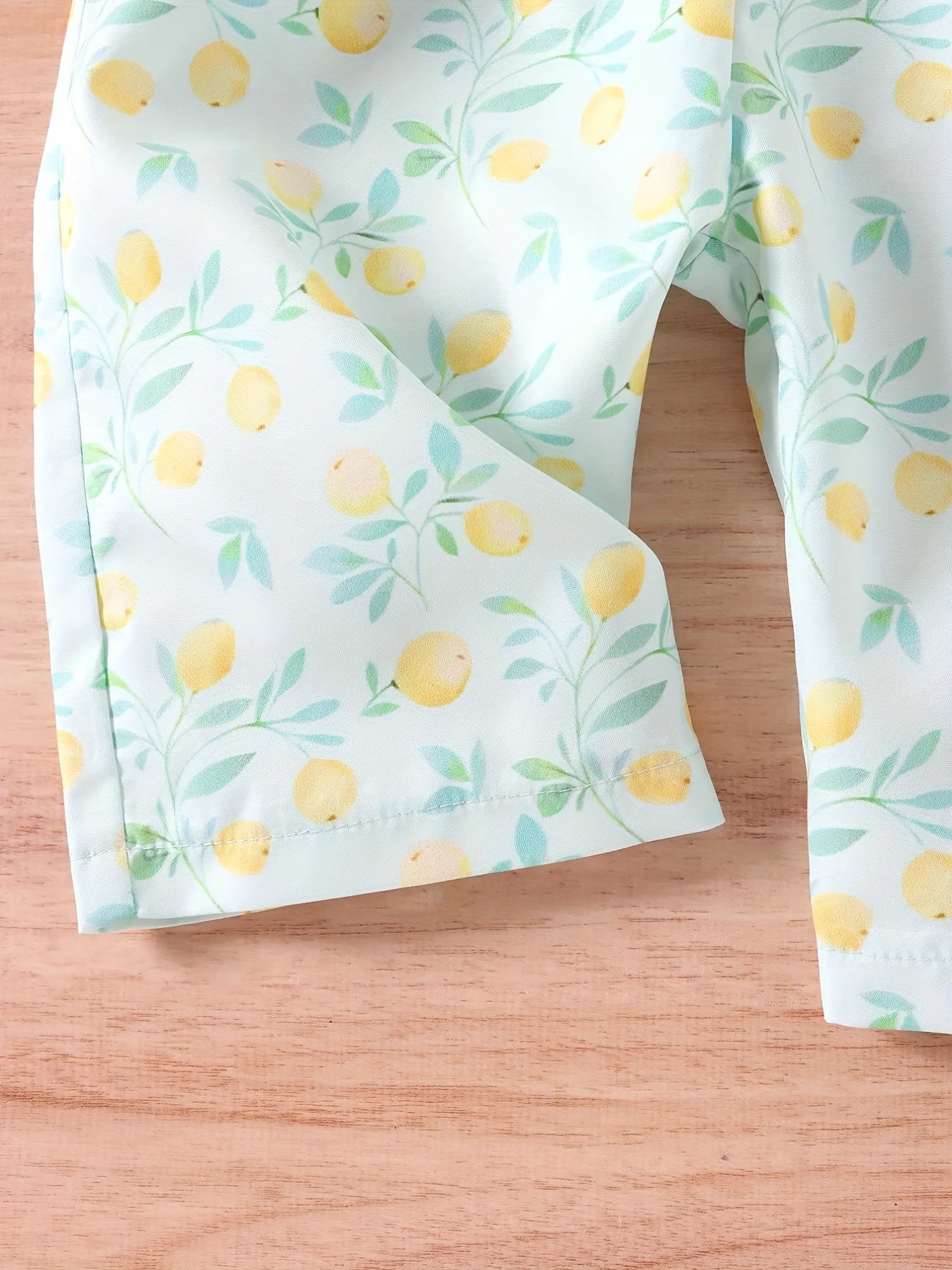Girls Lemon Graphic Ruffled Sleeveless Jumpsuit With Belt