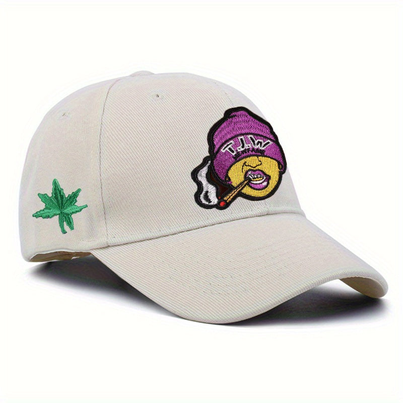 Embroidered Peaked Cap for Men Street Sunshade Baseball Hat