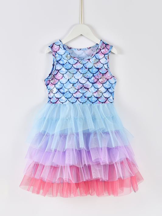 Girls Mermaid Dress Princess Pageant Gown Christmas Birthday Party Dress