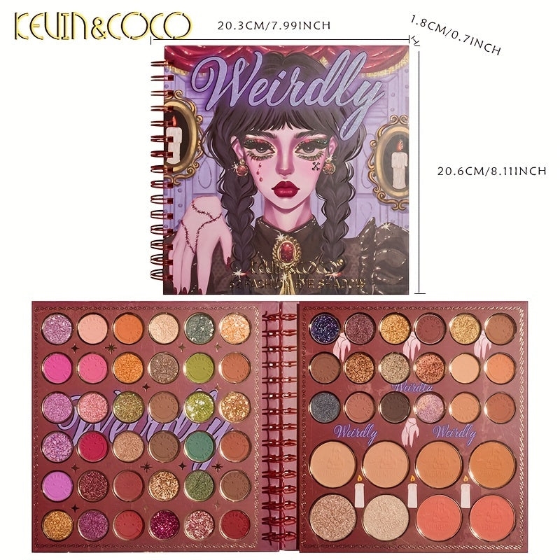 Long-Lasting 62-Color Eyeshadow Palette - Pearly Matte & Bright Earth Tones