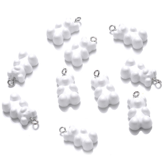 10pcs 10x20mm Bear Charms Acrylic Pendant Jewelry Making Supplies