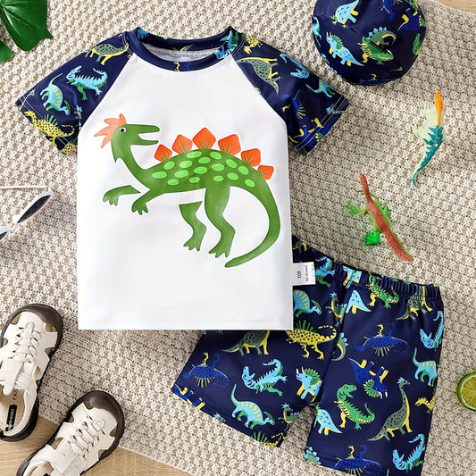 Boys' Dino Graphic Swim Suit & Shorts Set