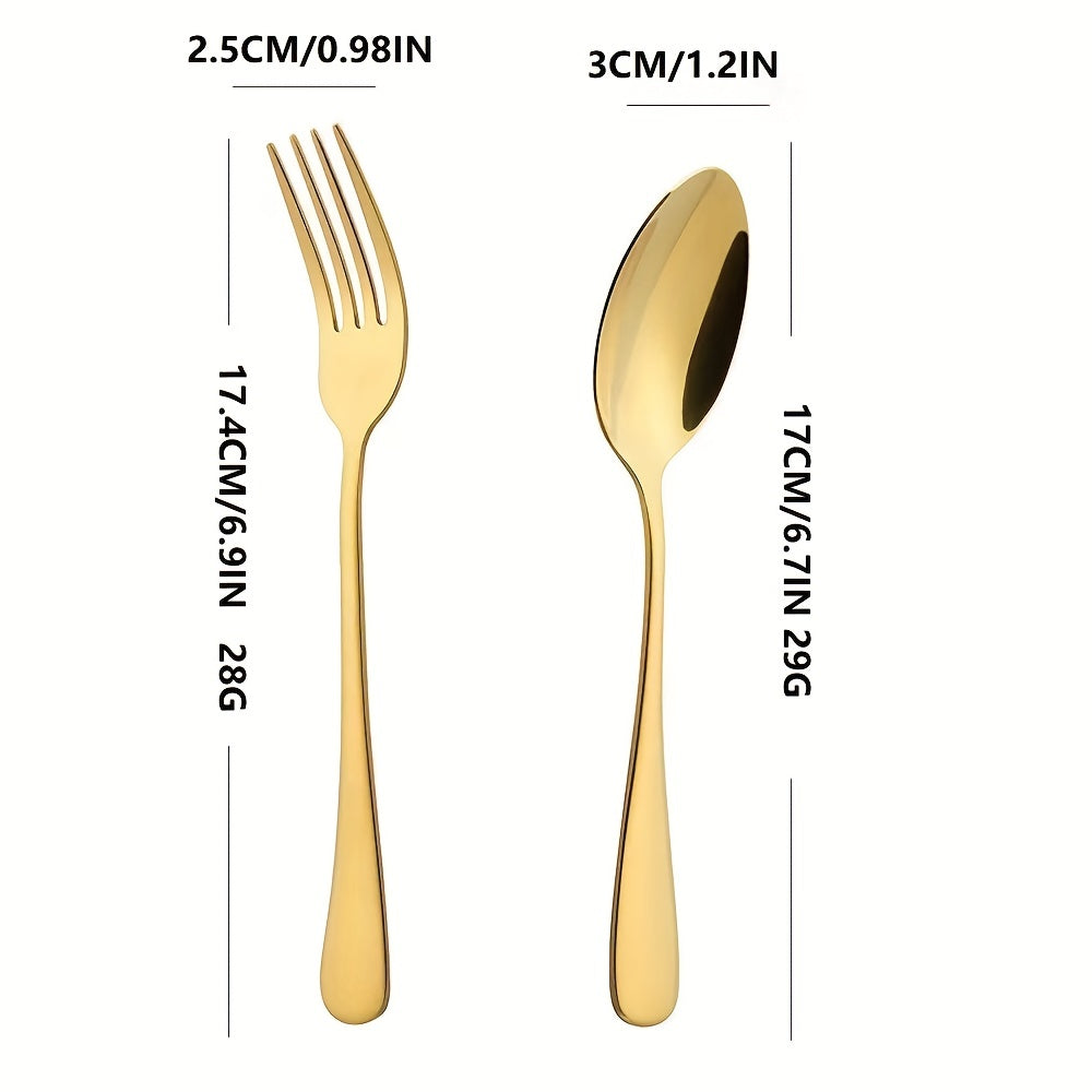 12pcs Stainless Steel Salad Spoon Dessert Fork Set