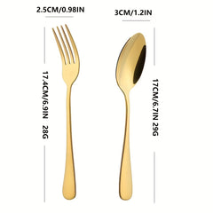 12pcs Stainless Steel Salad Spoon Dessert Fork Set