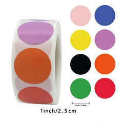 500 Pcs Round Blank Stickers Handwritten Markers Labels Dot Coated Paper