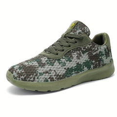 Men's Camo Lace-up Sneakers Breathable Athletic Shoes