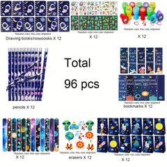 96pcs Space Party Favors Kids Stationery Toy School Classroom Student Prizes