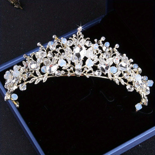 Bridal Crystal Crown Necklace Earrings Set Jewelry