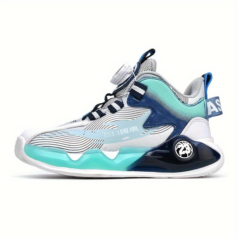 Boys' Basketball Shoes Rotating Buckle Non Slip Sneakers