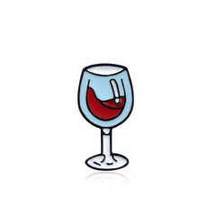 Cartoon Red Wine Bottle Wine Cup Jewelry Pin