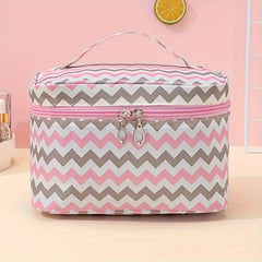 Extra Large Nylon Cosmetic Bag Travel Organizer with Secure Zipper
