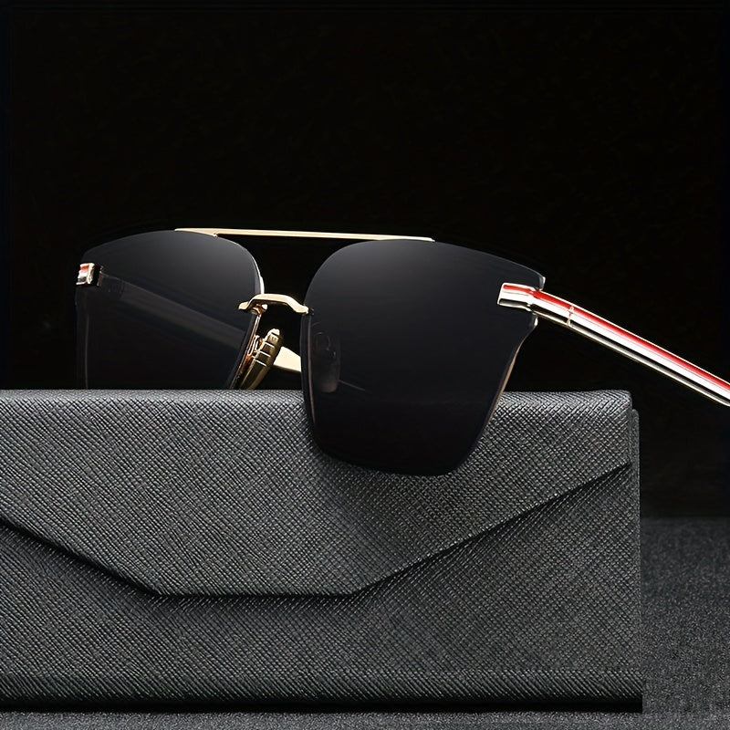Square Striped UV400 Sunglasses for Driving Vacation Travel