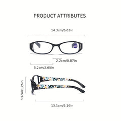 Print Flower Anti Light Blocking Reading Glasses For Women