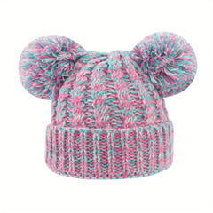 Children's Wool Ball Windproof Knitted Hat for Winter