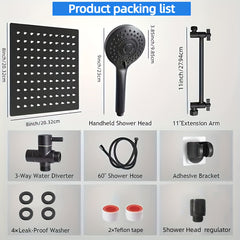 High Pressure Shower Head Combo with Extension Arm