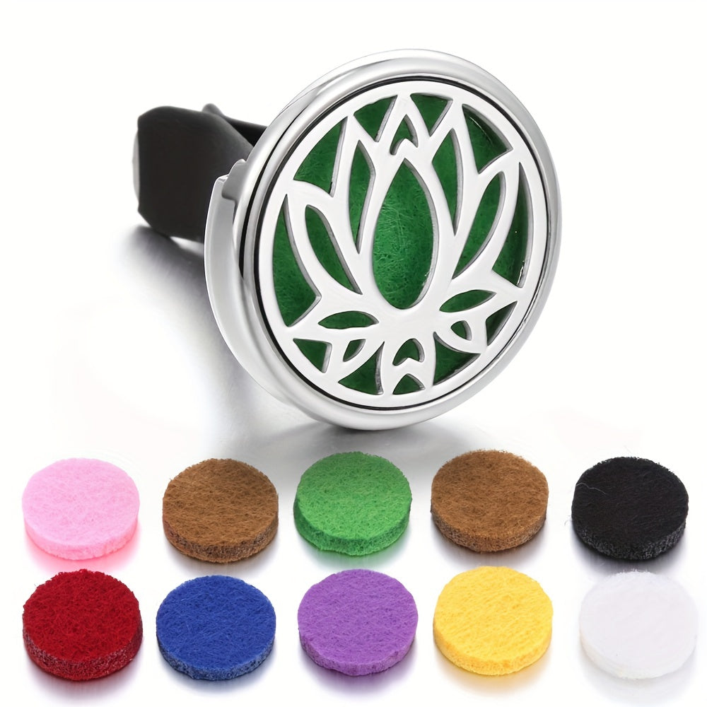 Car Aromatherapy Diffuser Locket Car Clip with 10pcs Mixed Pads