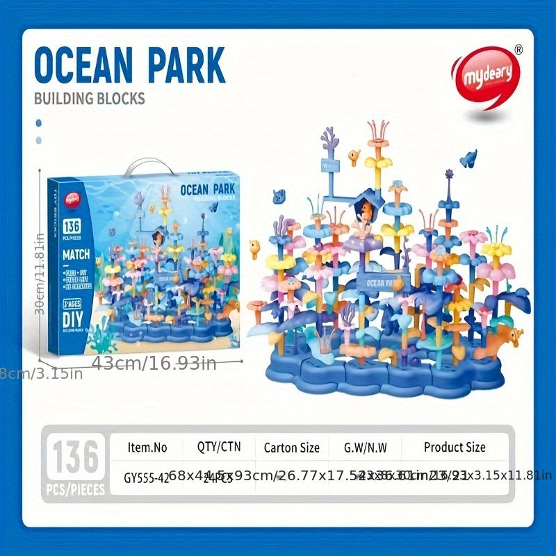 DIY Ocean Coral Building Blocks Flower Arrangement Puzzle