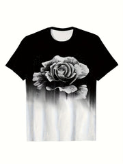 Breathable Flower Print Short Sleeve T shirt Girls Spring Summer Gift
