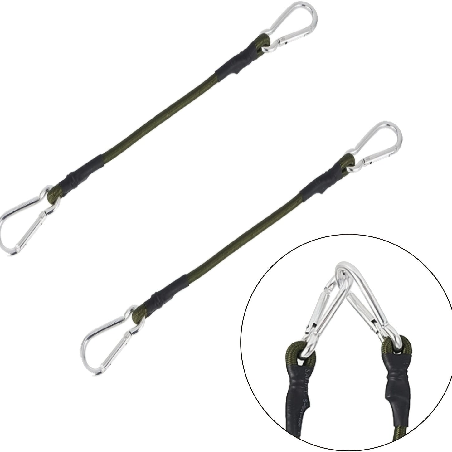 Heavy Duty Elastic Bungee Cords 8mm Carabiner Clips Tarpaulin Waterproof